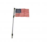 Pactrade Marine Boat Flag Pole Telescoping from 26" to 48" Aluminum 3/4" Tube w/USA Flag
